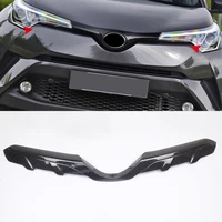 car styling accessories carbon fiber printed front center grille molding trim cover for toyota c hr chr 2016 2017 2018 2019