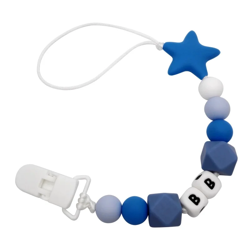 Newborn Baby Silicone Teething Pacifier Clips With Safe ABS Beads Chain Holder For Nipples Chew Toys High Quality | Мать и ребенок