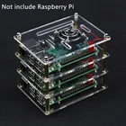 Многослойный Чехол для Raspberry Pi 4, прозрачный чехол с вентилятором охлаждения процессора, для сделай сам Raspberry Pi 4 Model B3B Plus3B2B