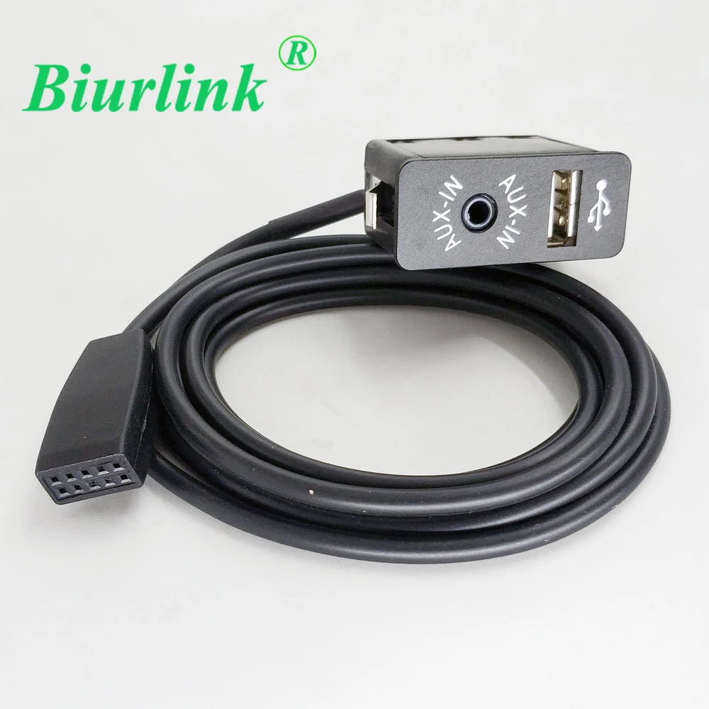 Biurlink-cambiador de CD Original para coche, AUX pieza de repuesto, arnés de interfaz USB, adaptador de Cable para BMW E46, Puerto de Entrada auxiliar de 10 pines