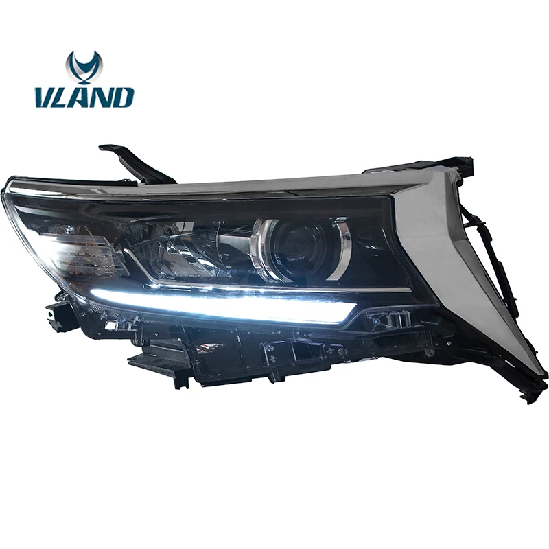 Vland Factory автомобильные аксессуары Головной фонарь для Toyota Land Cruiser Prado-up полный светодиодный светильник на голову с последовательным индикатором