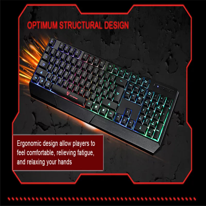 Оригинальная мотоскорость K70L 7-Цвет Подсветка компьютерная игровая механическая клавиатура Teclado питаемые через USB порт для стикеры Рабочий стол для ноутбука