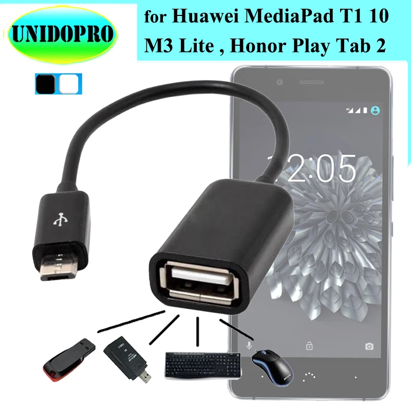 Micro USB 2,0 OTG кабель адаптер для huawei MediaPad T1 10, M3 Lite, Honor Play Tab 2 Bach-W09 хост-конвертер