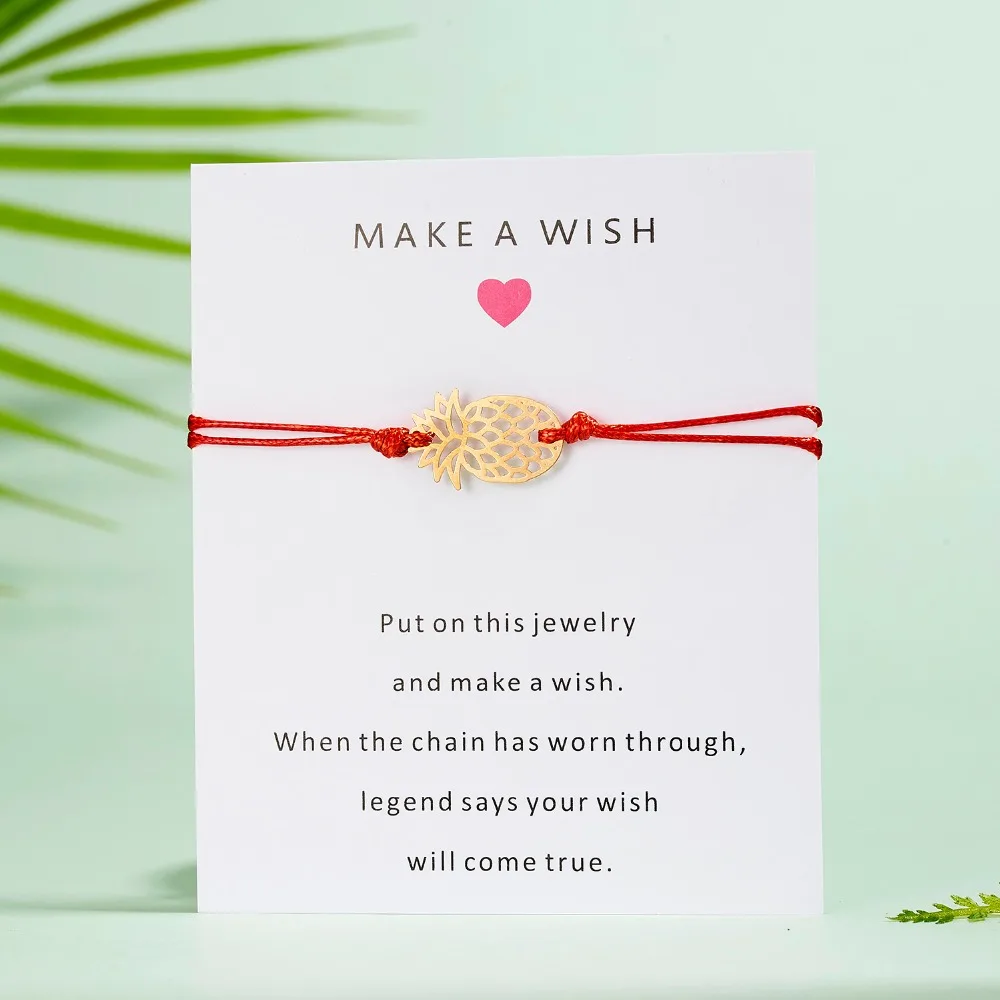 Rinhoo 11*9 см Make A Wish Paper Card подвеска в виде ананаса веревочный браслет-цепочка для