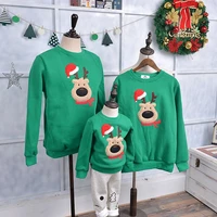 family clothing 2021 new year christmas deer sweater children clothes kid shirts polar fleece warm family matching outfits
