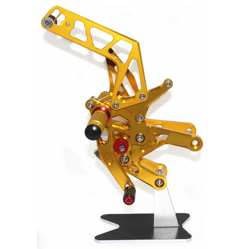 Для Yamaha YZF R1 ЧПУ Регулируемые подножки для ног Rider Rearsets педаль для ног - Цвет: Gold