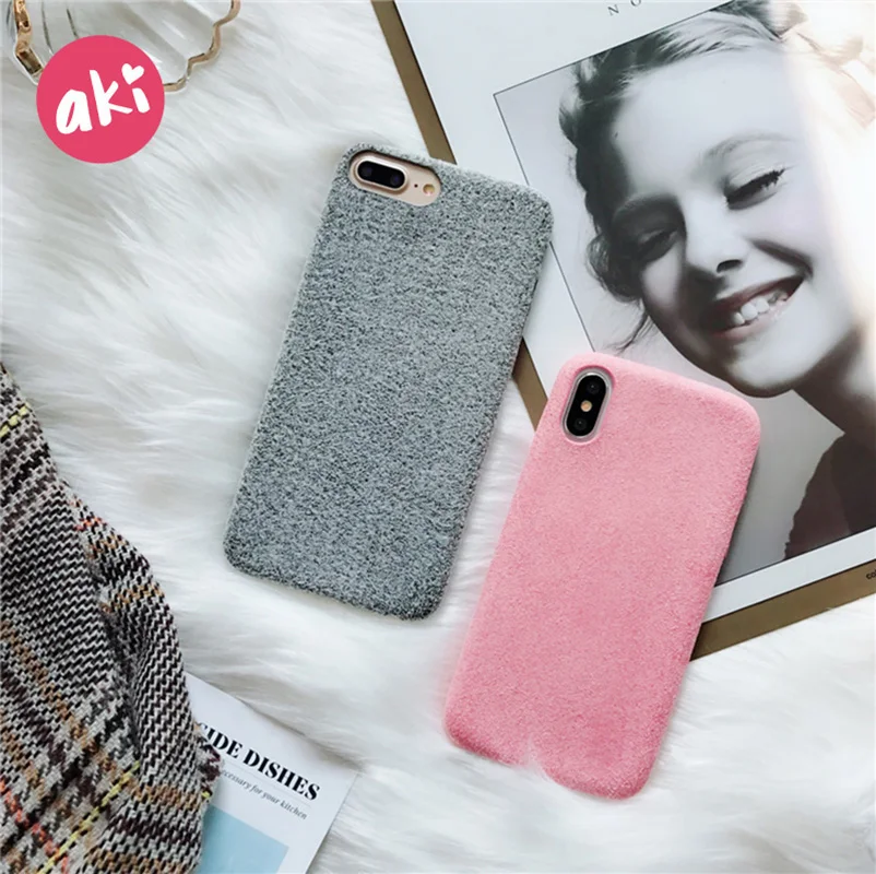 Чехол для телефона из микрофибры AKI iPhone 8 7 Plus тканевая задняя крышка чехол X 6 6S |