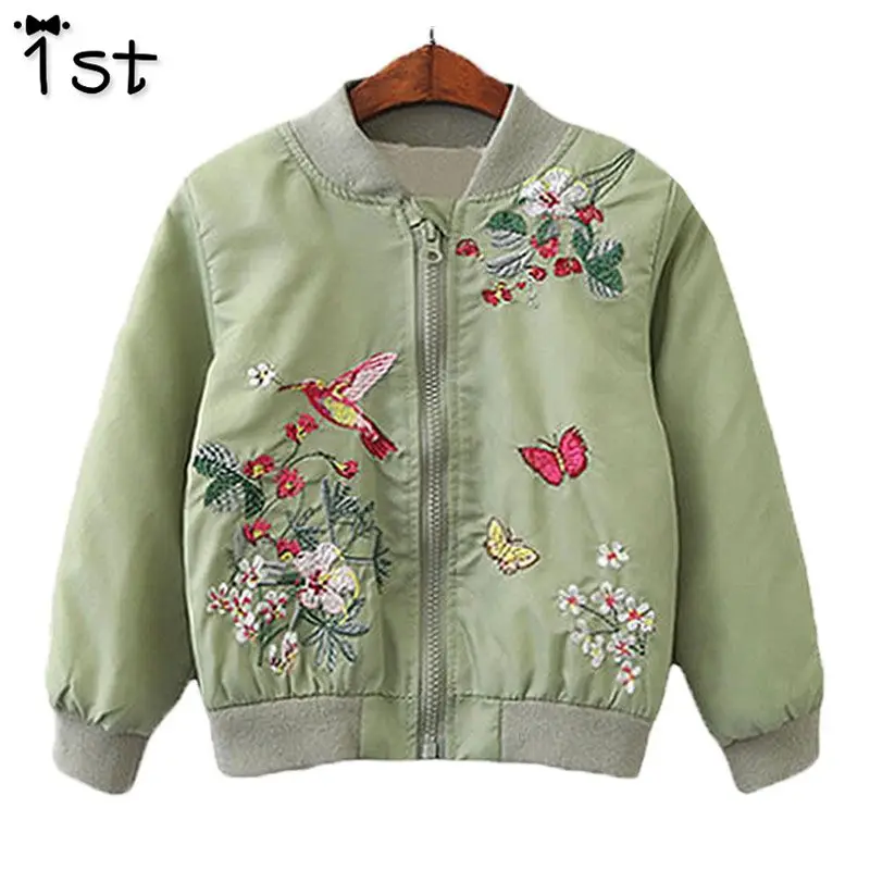 1 я зимняя куртка для девочек новое модное пальто с вышивкой топ длинными