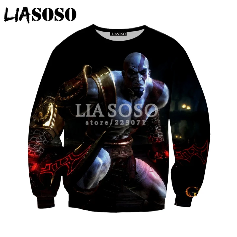 LIASOSO осенняя Новинка модная мужская и женская толстовка 3D принт видеоигра God of War