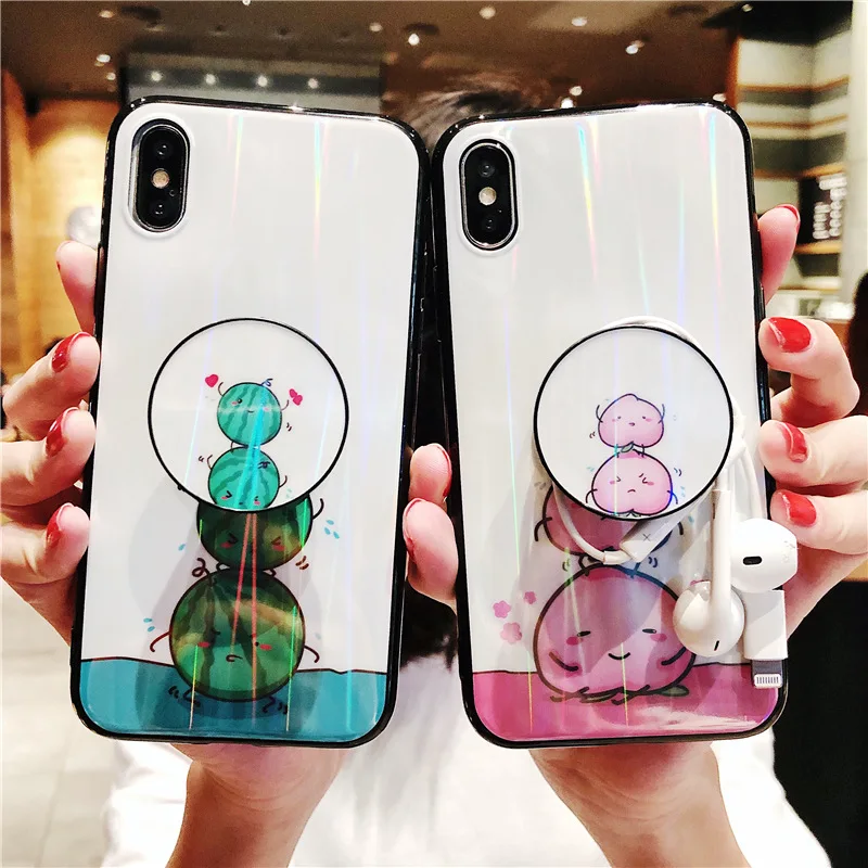Роскошный чехол для телефона L с кольцом держателем iPhone Xs 8 8Plus 7 7Plus 6 6Plus X