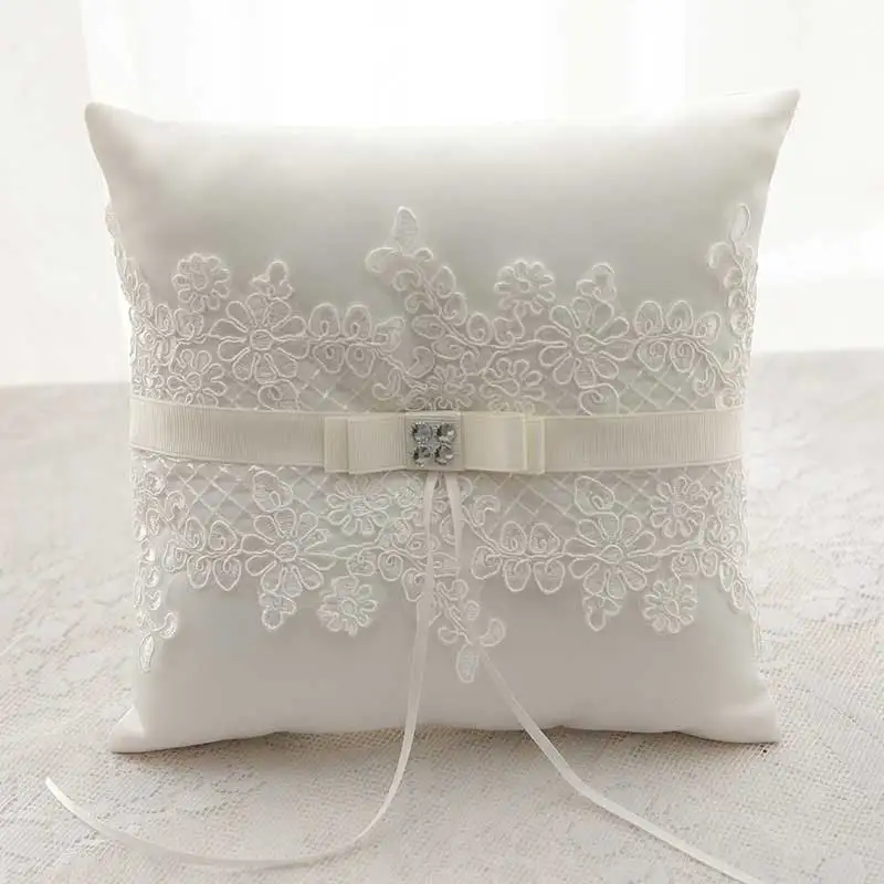 Белое кружевное свадебное кольцо подушка Coussin альянс обручальное подушки