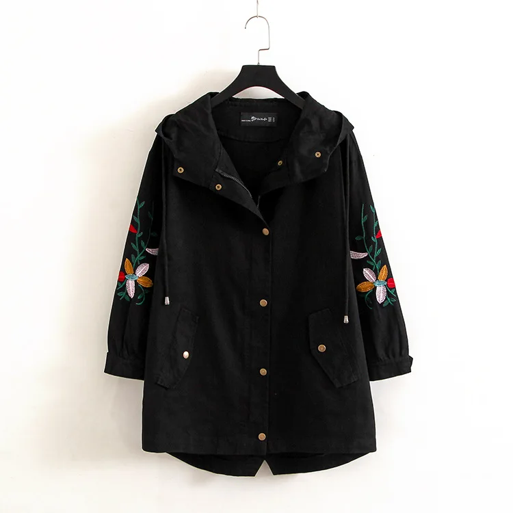 

Women's size embroidery cotton + hemp coat.
