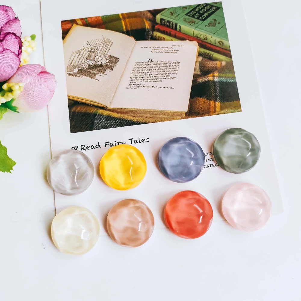 Resin Plastic Cabochon Round Flat Back Base Jewelry Component Diy Handmade Material 10pcs