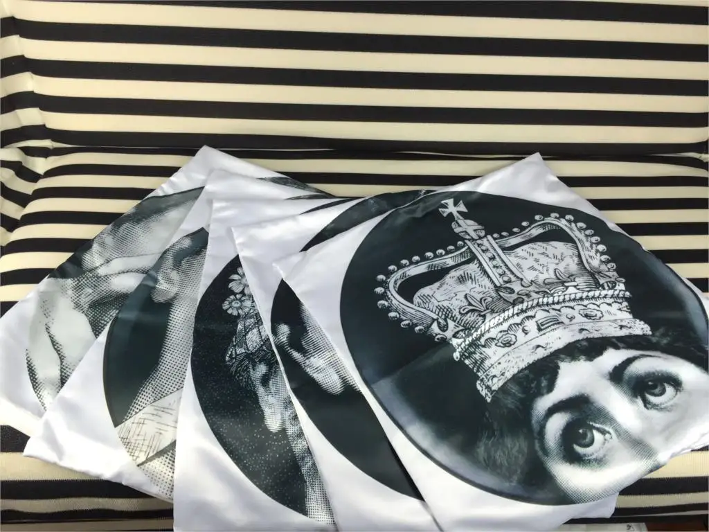 Винтажный чехол для подушки Fornasetti Art Beauty Face на заказ 33 см x мягкий отличный