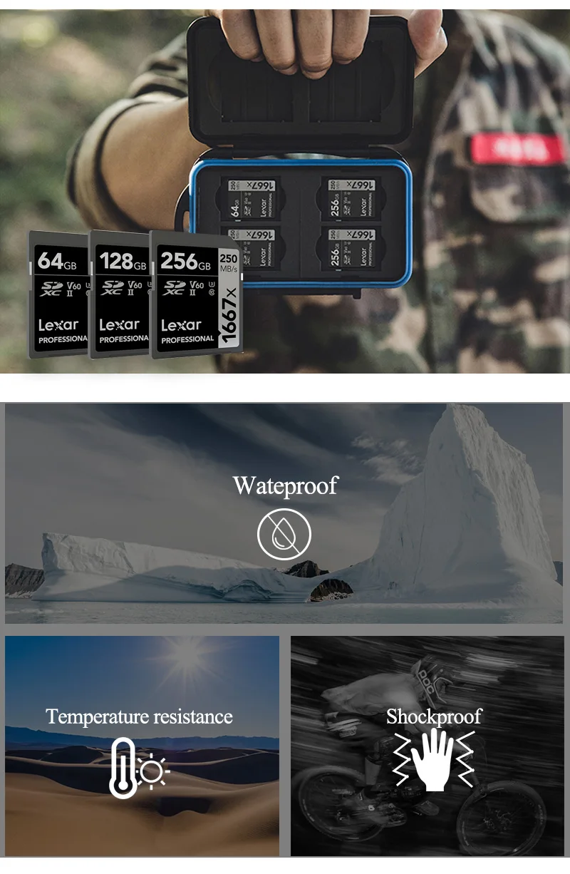 Оригинальная Lexar 32 Гб sd-карта 1000x150 Мб/с 128 Гб карта памяти 16 Гб 64 ГБ карта SD класс 10 карта памяти UHS-II U3 SDHC SDXC