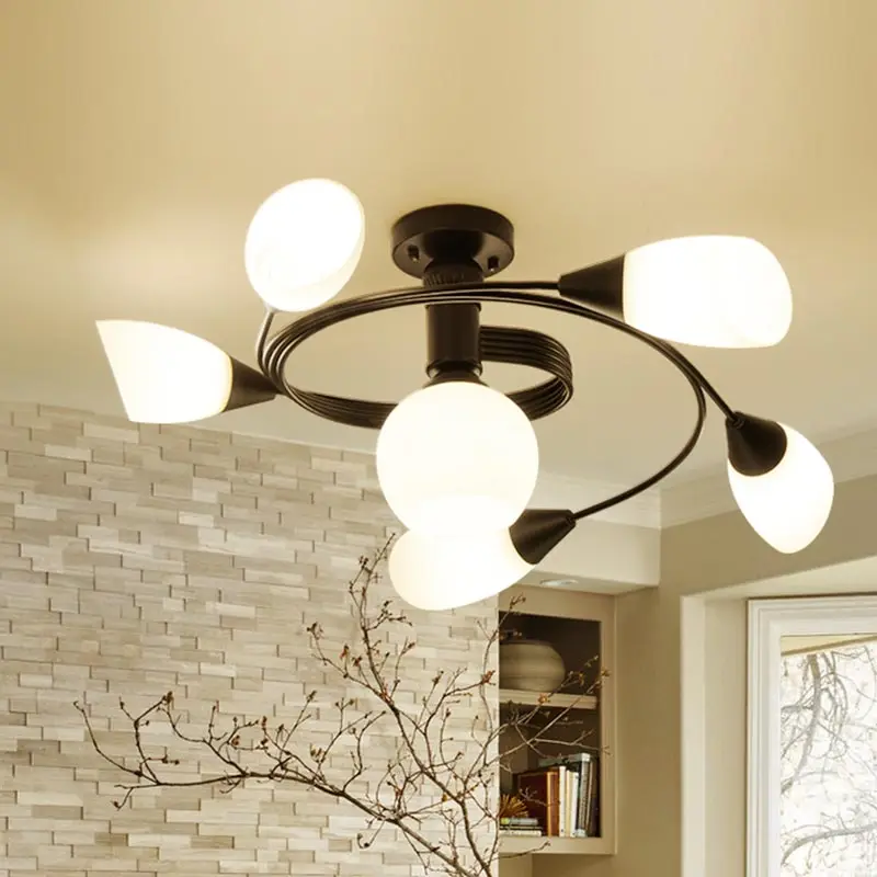 Современная светодиодная люстра DX сферический светильник в виде цветка лампа из