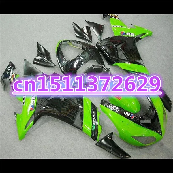 Обтекатели ABS для KAWASAKI 06-07 NINJA ZX10R 06 07 ZX-10R зеленый + черный обтекатель ZX 10R 2006 2007 D |