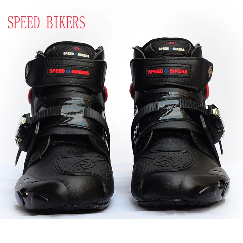 

Men Pro-biker boots motorcycle racing boots women motocross riding shoes size 40-47 black A9003