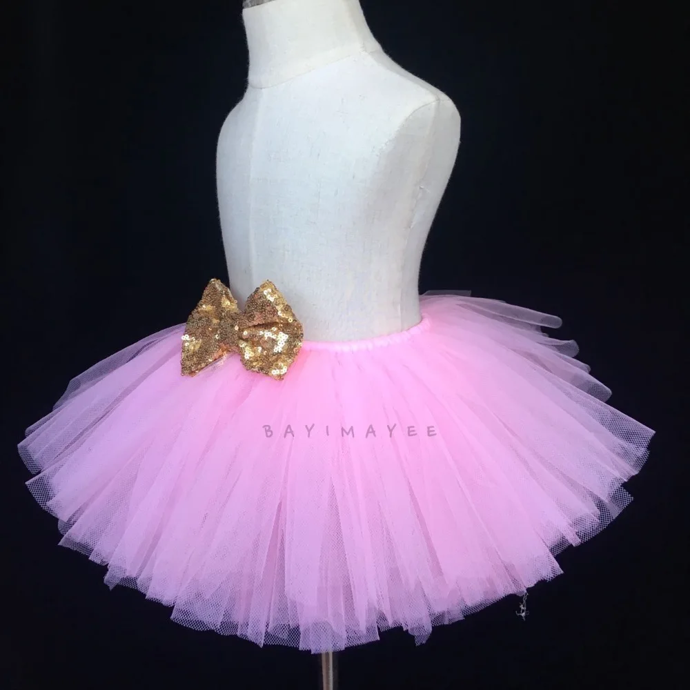 Розовая юбка пачка для девочек детская Пышная из тюля вечерняя на день рождения с