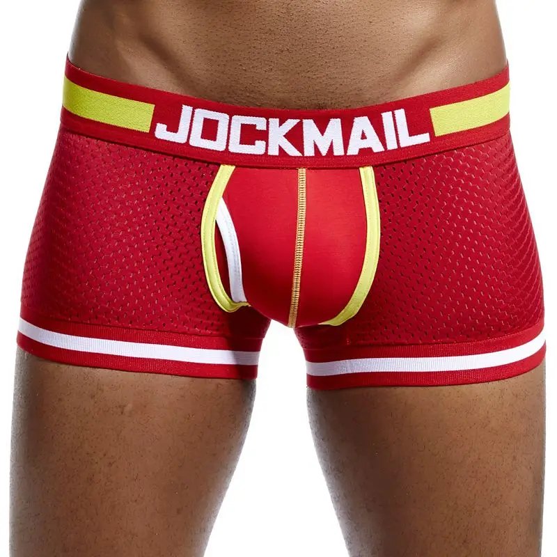 JOCKMAIL фирменное Мужское нижнее белье боксеры новые сетчатые шорты мужские трусы