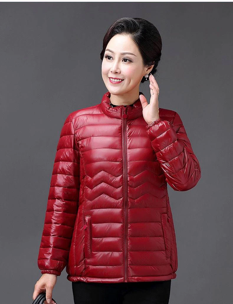 Mom's Thin Cotton Jacket Short Tops Winter Jacket Women Coat Korean Slim Plus size Female Parka Coat warm pattern Padded parka