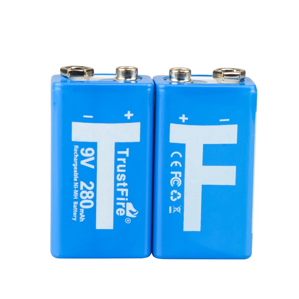 

4pcs/lot TrustFire 9V 280mAh Ni-MH Rechargeable Battery NiMH 9V Battery pilhas recarregaveis 9 volt batteries with storage box