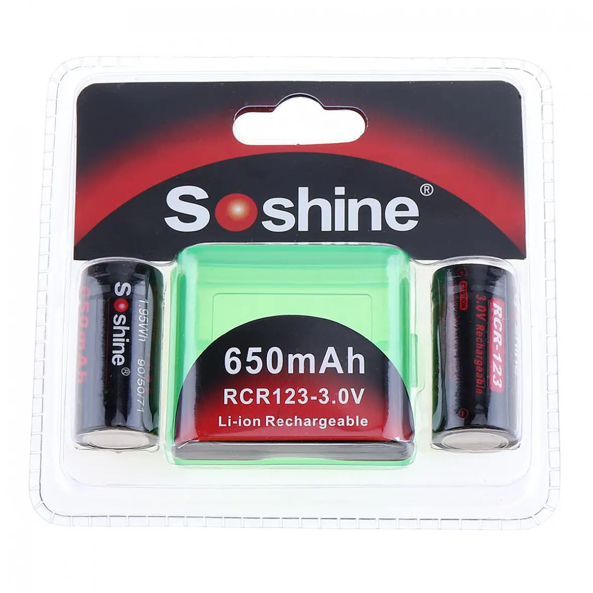 4 шт. Soshine RCR 123 3V 650mAh литий ионная аккумуляторная батарея коробка и