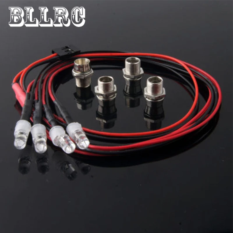 4 LEDs RC Car Lights 3-7V Light Set Headlight Taillight For 1/10 Model Truck 8mm Diameter LED Hot | Игрушки и хобби
