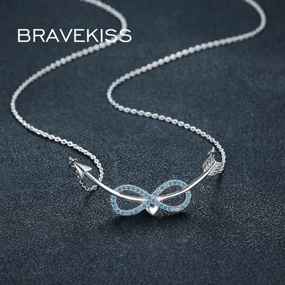 BRAVEKISS ожерелья с кулоном в виде стрелы любовь сердце бесконечность цепочка звено