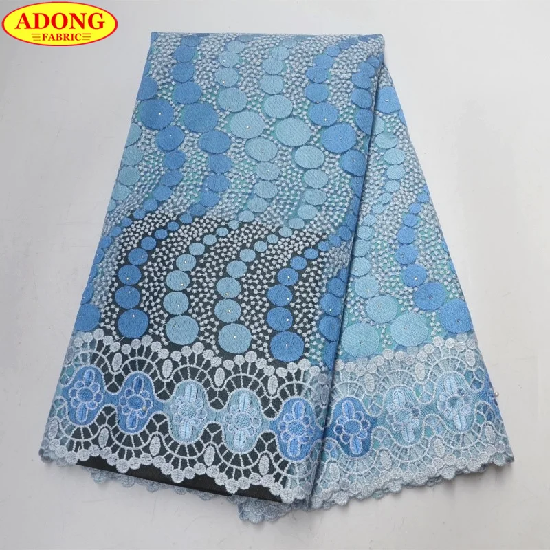 ADONG Aqua Green вышитая африканская французская чистая кружевная ткань гипюр