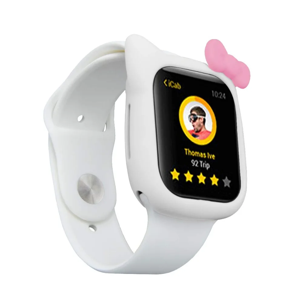 Силиконовый чехол из ТПУ с котом для Apple Watch Series 4 3 2 1 симпатичная повязка кожи iWatch
