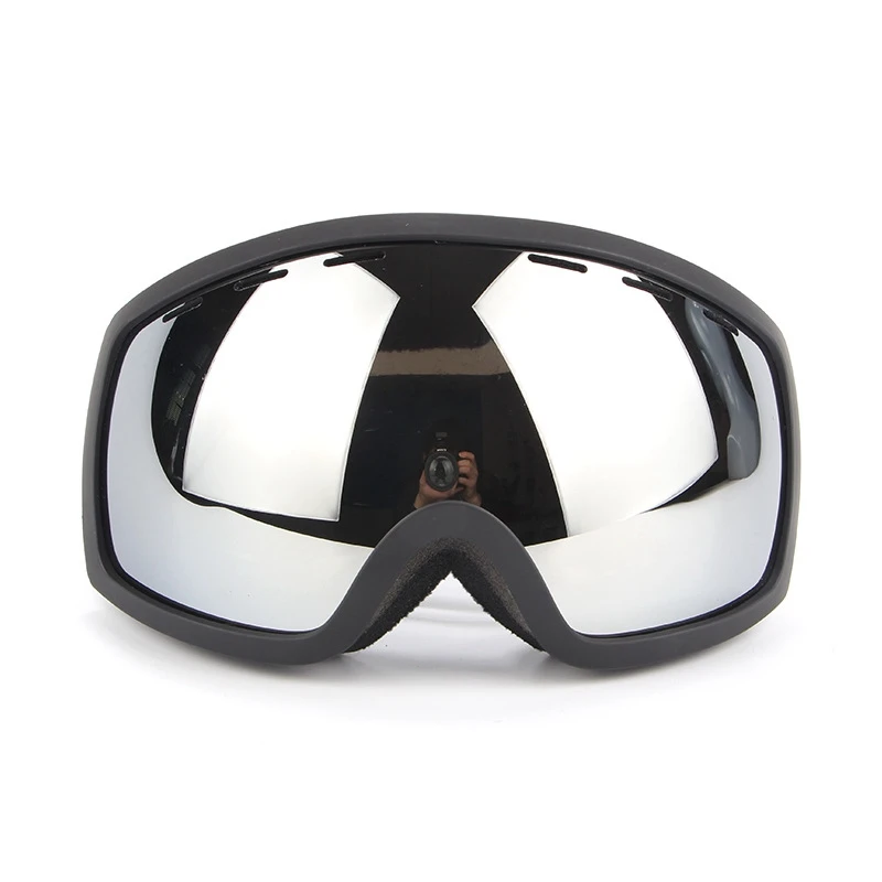 Black Frame VANREE брендовые лыжные очки с двойными линзами UV400, противотуманные лыжные очки для мужчин и женщин, зимние очки для взрослых, лыжные очки для сноуборда 12 - Цвет: Black Frame