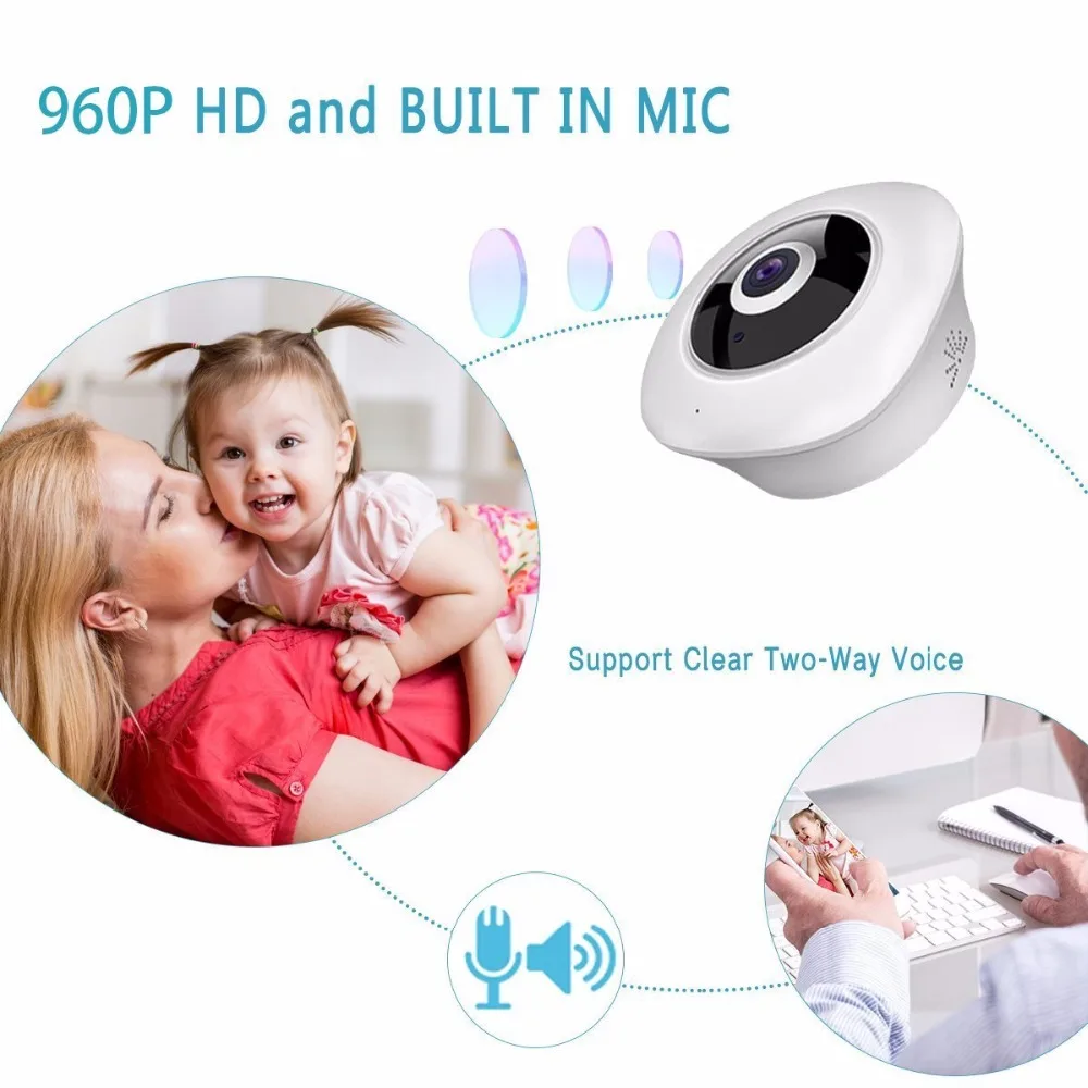 Kruiqi 960P мини IP камера WiFi беспроводная видеонаблюдения CCTV безопасности P2P ночное