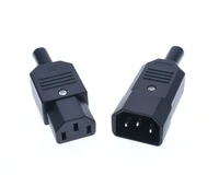 10pcslot iec320 ac 250v 10a c14 male c13 female inline rewirable main power socket plug connector new arrival