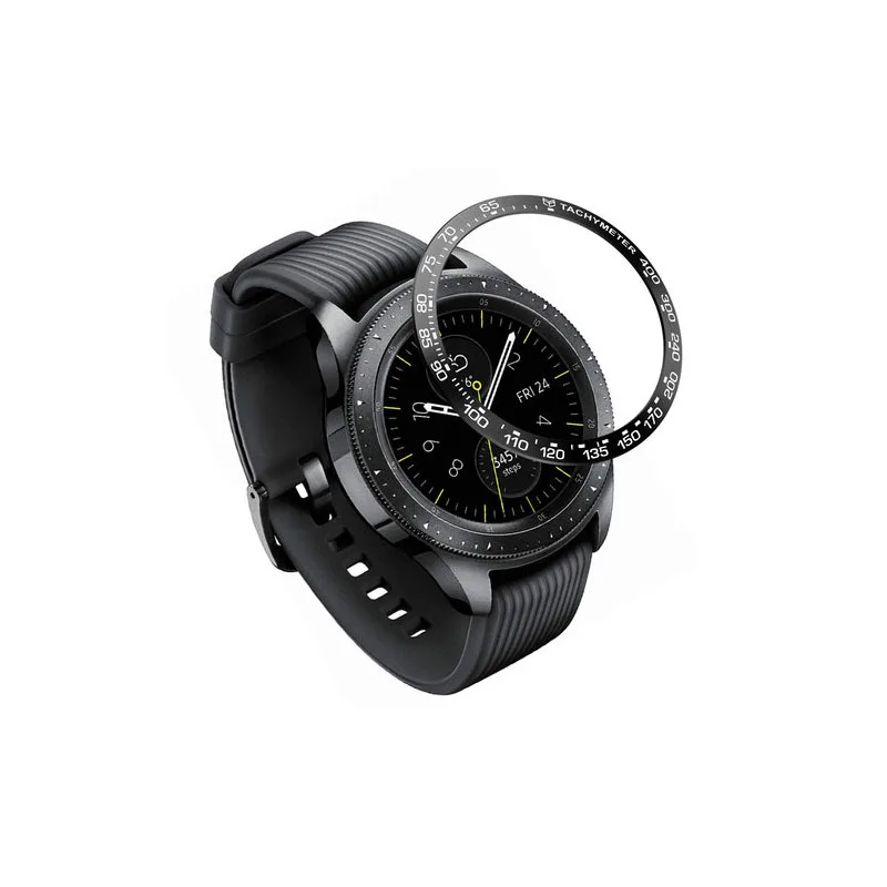 Black White Металлический ободок для samsung Galaxy Watch 46 мм/42 мм чехол gear S3 Frontier/классическая спортивная клейкая крышка ремешок аксессуары 46/42 3 - Цвет: Black White