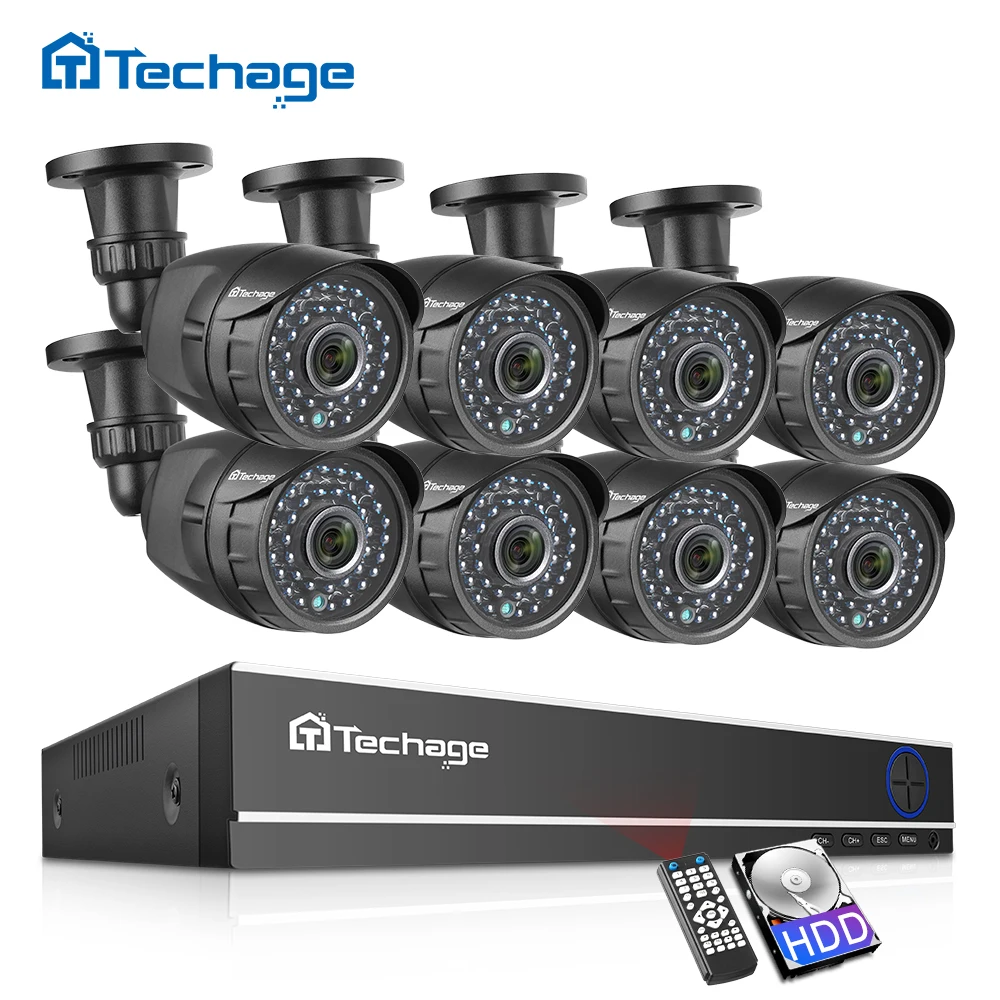 Techage 8CH 1080P CCTV система AHD DVR комплект 2MP ИК наружная Водонепроницаемая камера