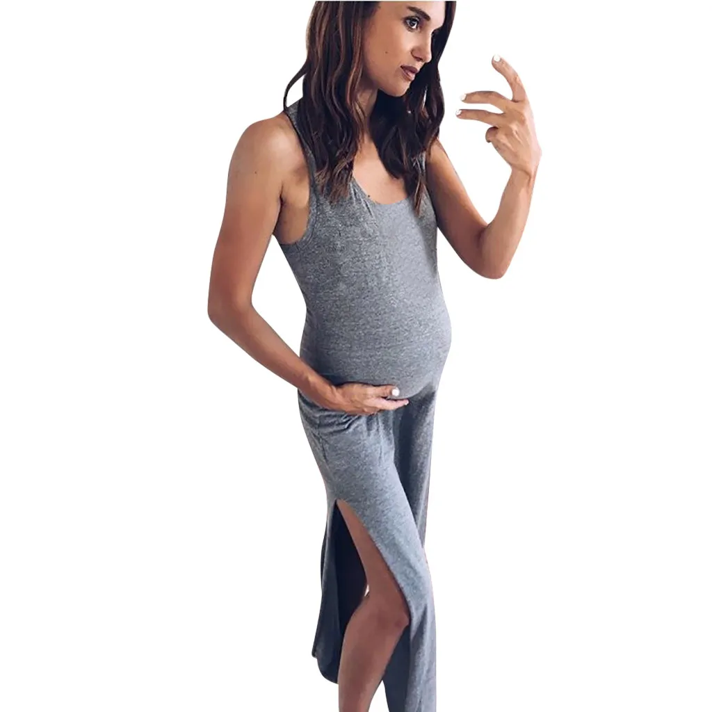 Женщины Твердые беременных материнства реквизит Bodycon Длинные платья на каждый