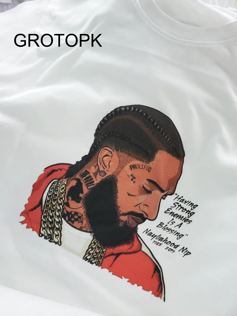 Мужская футболка с принтом The Great Nipsey, белая футболка в стиле хип-хоп, Harajuku, уличная одежда, рэпер Lil Peep Nipsey Hussle, мужская одежда