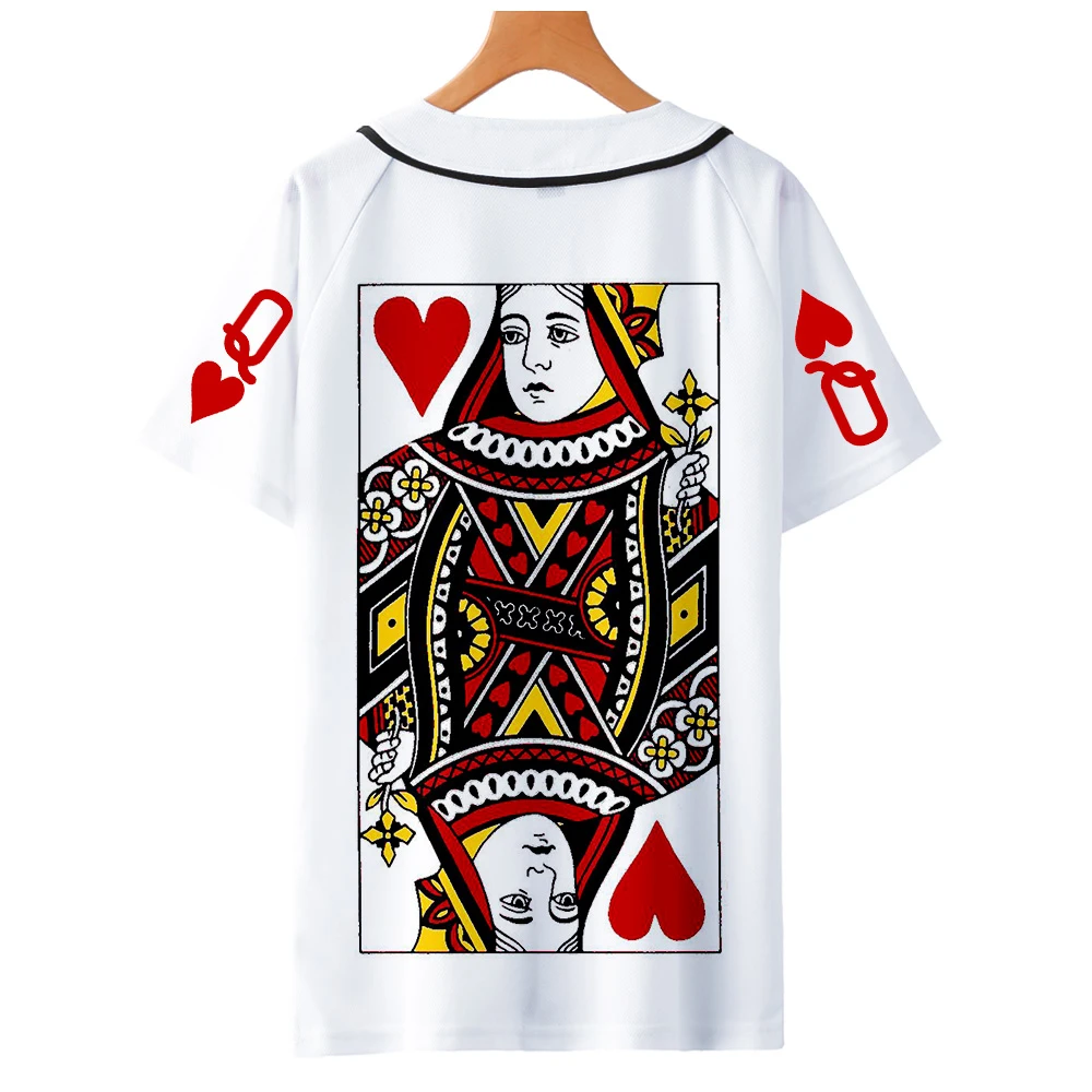 Poker 3D Jack queen King бейсбольная Мужская Футболка Kpop веселое Harajuku Летняя мужская