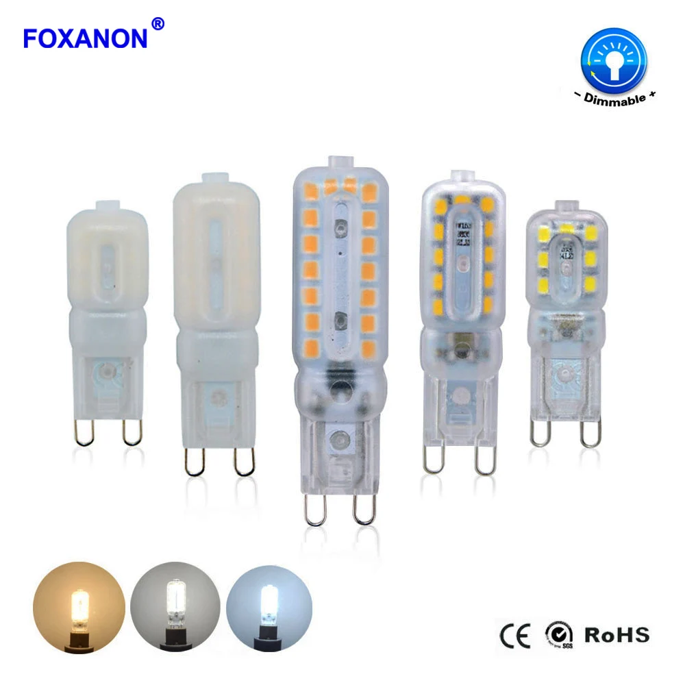 Светодиодная лампа Foxanon G9 5 Вт 7 9 мини светодиодная 220 В 110 SMD2835 люстр заменить