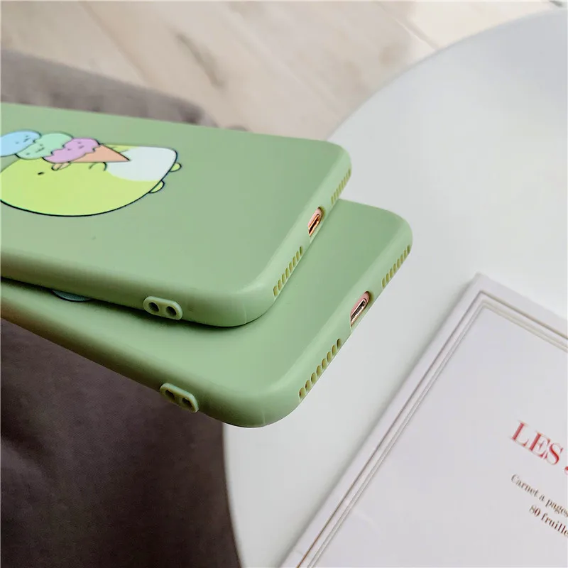 Мягкий силиконовый матовый чехол с милым животным мороженым из ТПУ для iPhone 6 6S 7 8