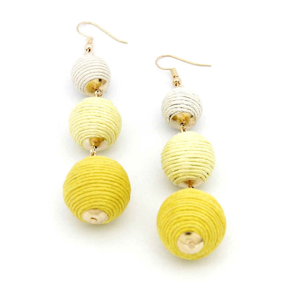Женские серьги с помпоном Legenstar висячие в стиле бохо бусинами|dangling earrings for women|dangle