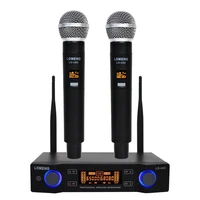 lo u02 uhf long range dual channel 2 handheld mic transmitter professional karaoke uhf wireless microphone system