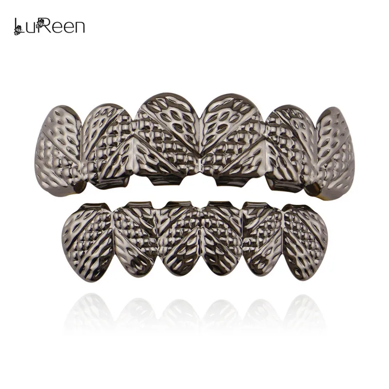 LuReen Teeth Grillz Топ и низ золотые зубные грили стоматологические медные колпачки для