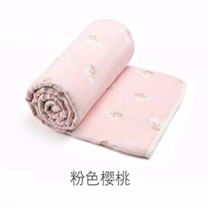 pink cherry 110x110 см 6 слойный муслин одеяло из чистого хлопка для ванной полотенца пеленки для Новорожденных Обертывание кондиционер одеяло дышащее детское одеяло - Цвет: pink cherry