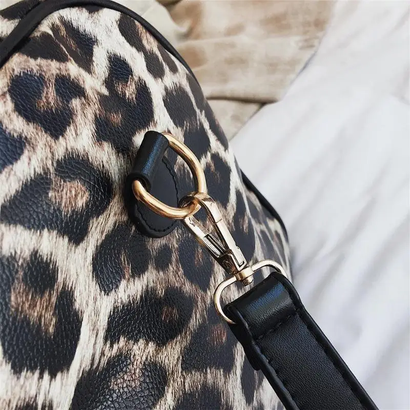 Женская сумка через плечо, Большая вместительная леопардовая сумка, сумка на плечо, дорожные сумки для девушек, искусственная кожа, спортивная сумка-мессенджер