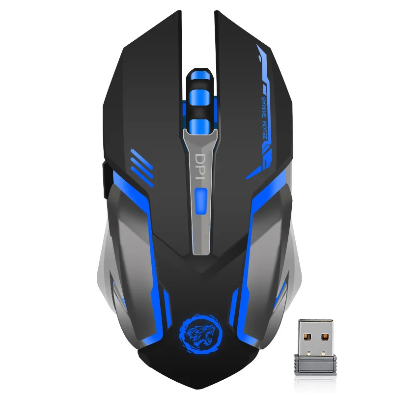 Перезаряжаемая Беспроводная игровая мышь 3200 dpi Регулируемая 7 цветов подсветка