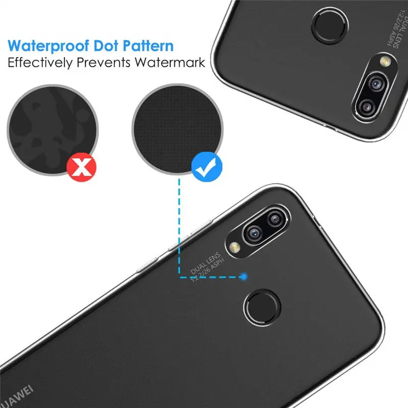 Прозрачный чехол для Huawei P10 P20 Mate 20 Lite Pro P Smart Plus Y5 Y6 Y7 PRIME Y9 2018 2019 Nova 3 3i Honor 8 9 10 TPU |