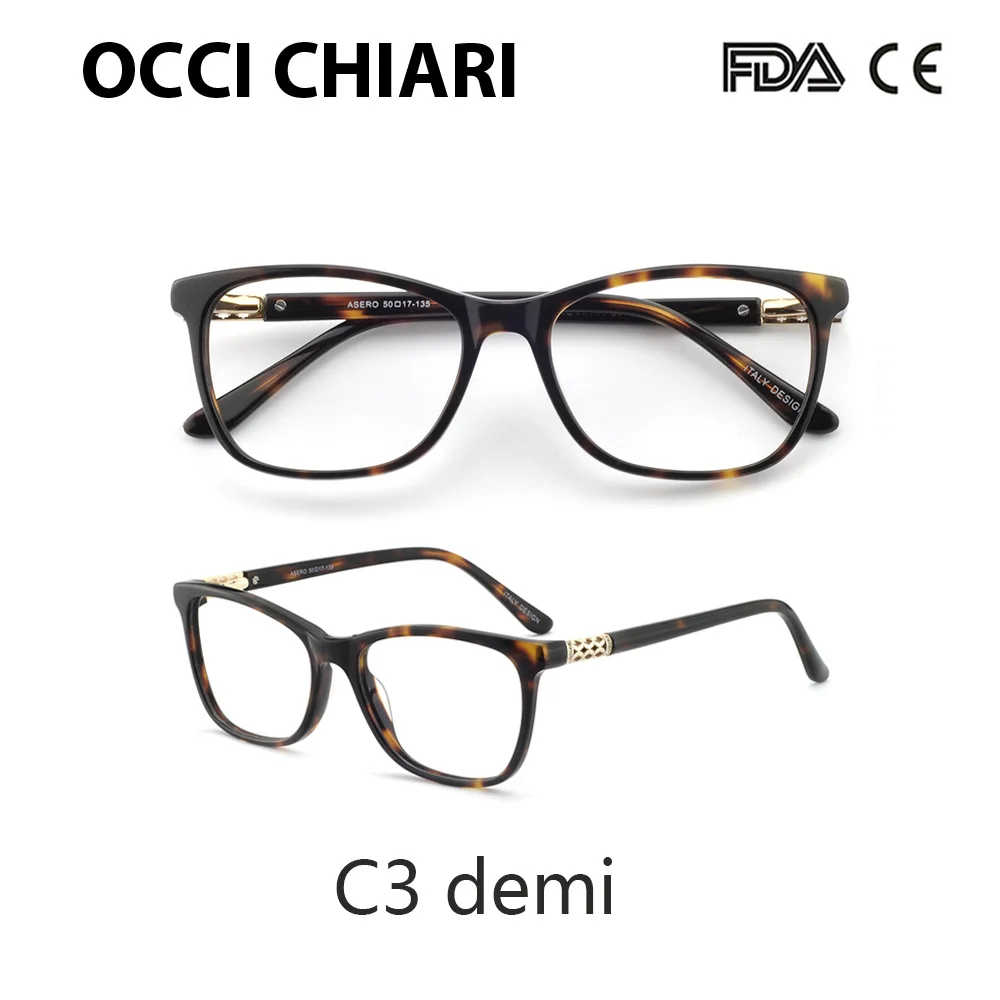 C3 demi OCCI CHIARI, винтажные очки для близорукости, оправа для женщин, анти-голубые лучи, компьютерные очки, бриллиантовые пружинные петли, оптические очки, оправа - Цвет оправы: C3 demi