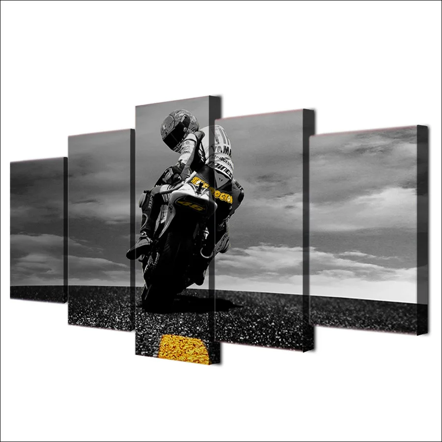 Прямая доставка 5 шт. холсте мотоцикл плакат картины Wall Art Холст настенные для
